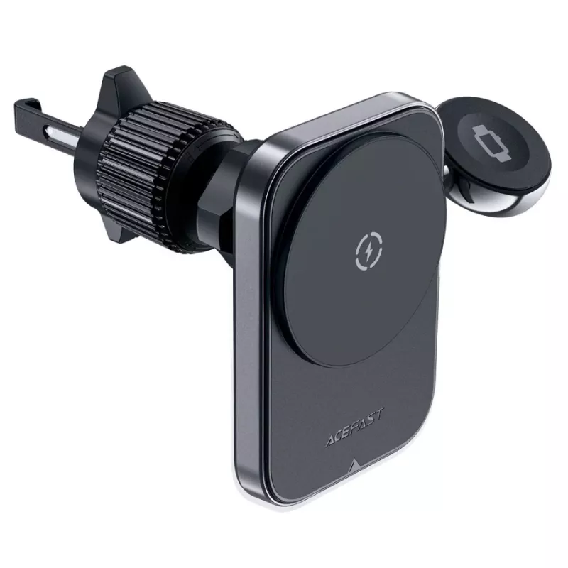 Acefast D18 autohouder met MagSafe / Qi draadloze oplader + USB-A naar USB-C kabel - zwart