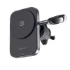 Acefast D18 autohouder met MagSafe / Qi draadloze oplader + USB-A naar USB-C kabel - zwart