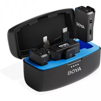 BOYA Boyamic 1 1TX + 3RX draadloos microfoonsysteem (2,4 GHz, 100 m bereik, 8 GB opname)