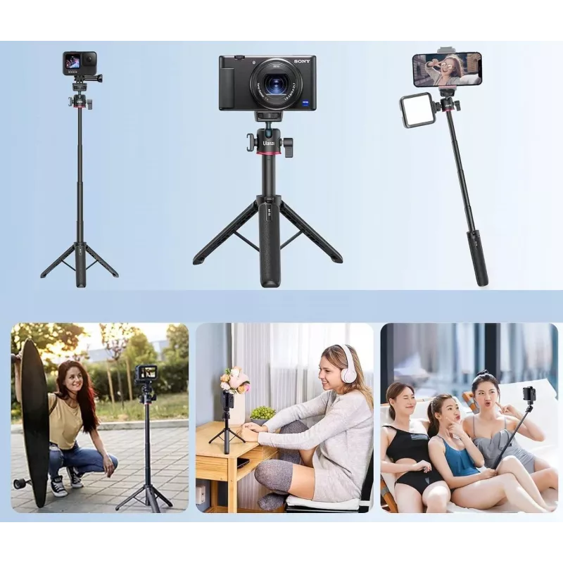 Ulanzi MT-73 statief eenbeenstatief met 3D-panhead en telefoonhouder