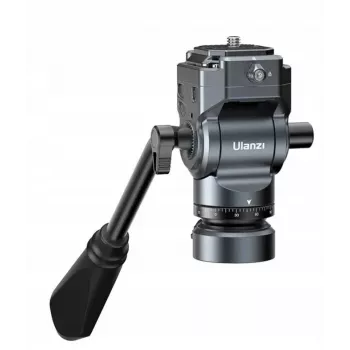 Ulanzi F38 fluid-videokop 360° panorama oliedemping statiefkop met Arca-Swiss snelkoppelplaat, 3 kg draagvermogen, aluminiumlegering, zwart