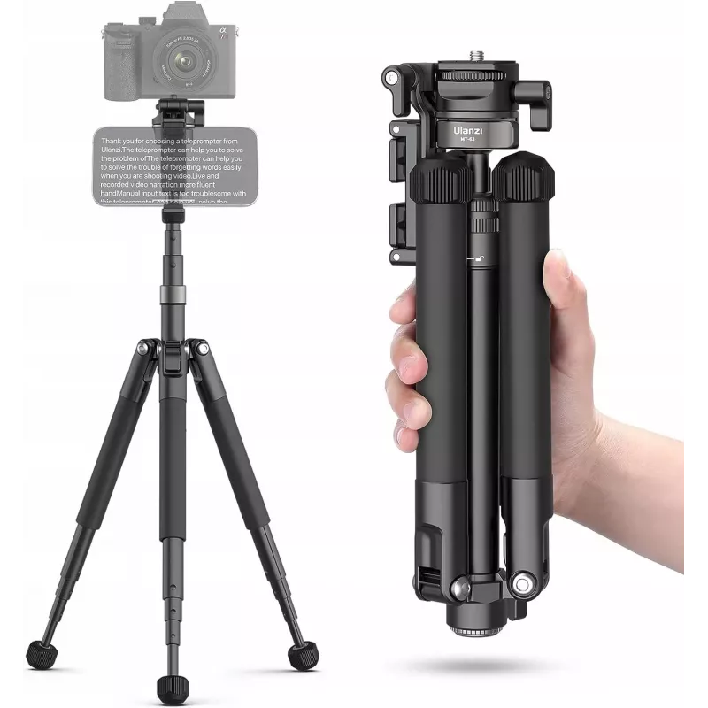 Ulanzi MT-63 professioneel statief + eenbeenstatief 145 cm vlog met telefoonhouder en teleprompter