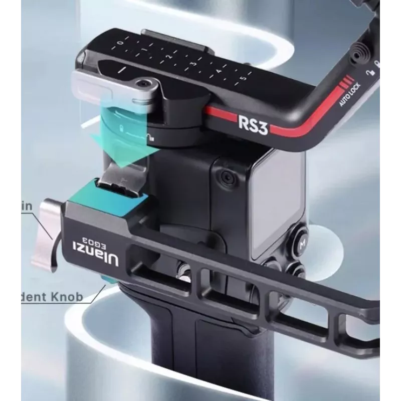 ULANZI NATO Rail Clamp Mount voor DJI Ronin RS 2/RS 3/RS 3 Pro/RS 3 Mini - zwart