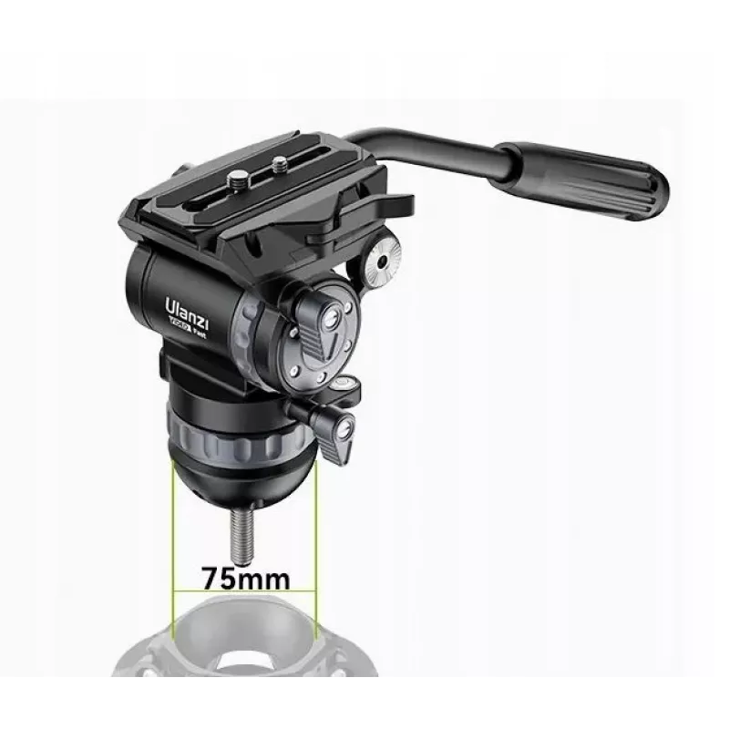 ULANZI T045 heavy duty fluid-videokop 75 mm half ball 10 kg draagvermogen
