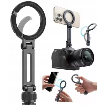 ULANZI MA07 magnetische telefoonhouder met koudeschoen en 1/4 inch-schroefdraad, MagSafe-compatibel, zwart