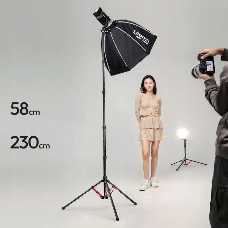 ULANZI T230 2-in-1 lichtstatief en monopod 2,3 m 5 kg aluminiumlegering zwart