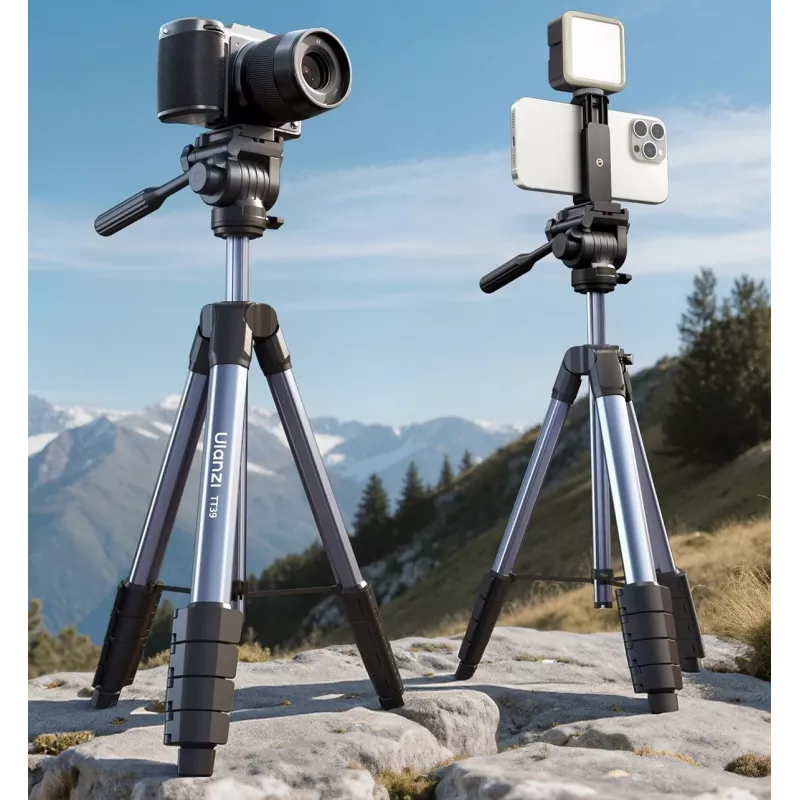 ULANZI TT39 155cm aluminium statief met telefoonhouder voor DSLR, systeemcamera's, smartphone