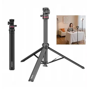 Ulanzi MT-80 mini-statief met kogelkop, 1/4 inch schroef, 24,7 cm maximale hoogte, 2 kg belasting, zwart