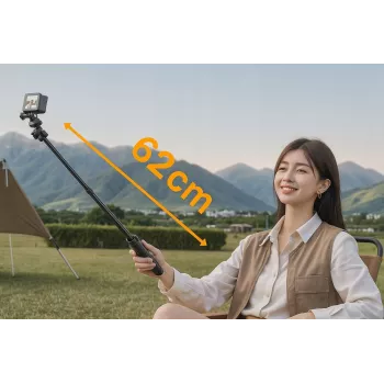 ULANZI MT90 2-in-1 statief selfiestick met snelkoppeling voor smartphone en camera, zwart