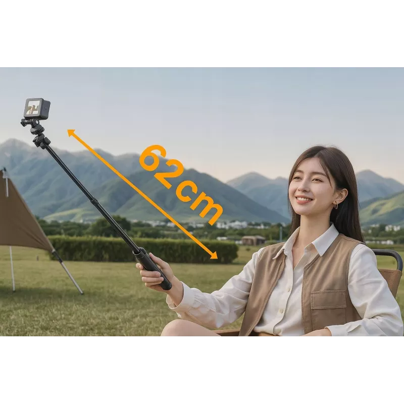 ULANZI MT90 2-in-1 statief selfiestick met snelkoppeling voor smartphone en camera, zwart