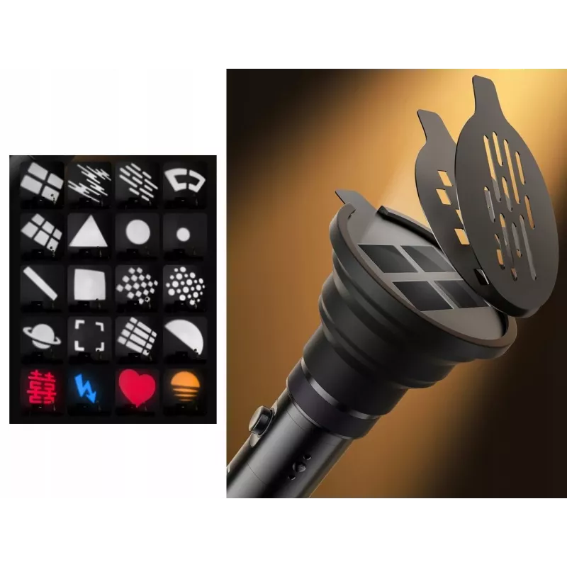 ULANZI LM01 10W LED-spotlight met gobo- en kleurfilters, zoom en effecten