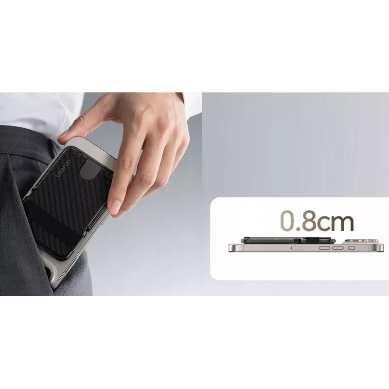 ULANZI ML25 MagSafe wallet stand 2-in-1 kaarthouder & telefoonstandaard voor iPhone - zwart
