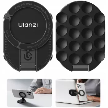 Ulanzi MA39 magnetische telefoonhouder met zuignap voor dashboard, voorruit, bureau - MagSafe-compatibel, 360°-draaibaar, zwart