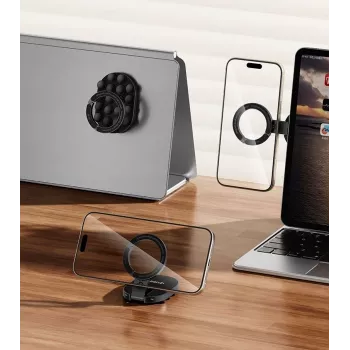 Ulanzi MA39 magnetische telefoonhouder met zuignap voor dashboard, voorruit, bureau - MagSafe-compatibel, 360°-draaibaar, zwart