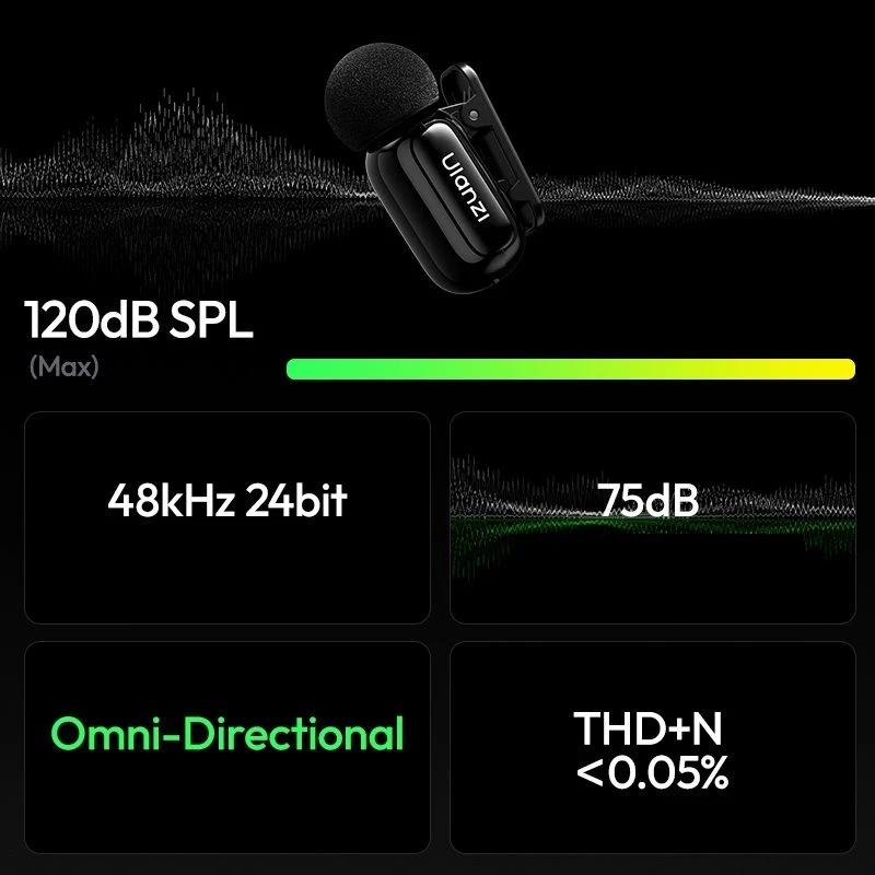Ulanzi A200 2x draadloze microfoon 100m voor telefoon USB-C