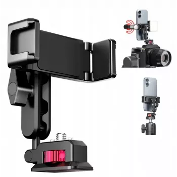ULANZI MA56 telefoonhouder klem met cold shoe, 1/4 inch-20 schroefdraad, Arri anti-twist pinnen, zwart