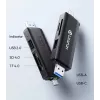 ULANZI CR3 3-in-1 SD/MicroSD/USB-kaartlezer met USB-C- en USB-A-aansluitingen