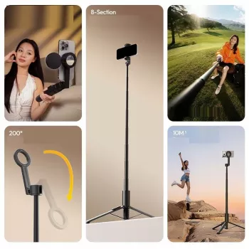 ULANZI SK26 MagSafe selfiestick statief 2-in-1 113cm zwart