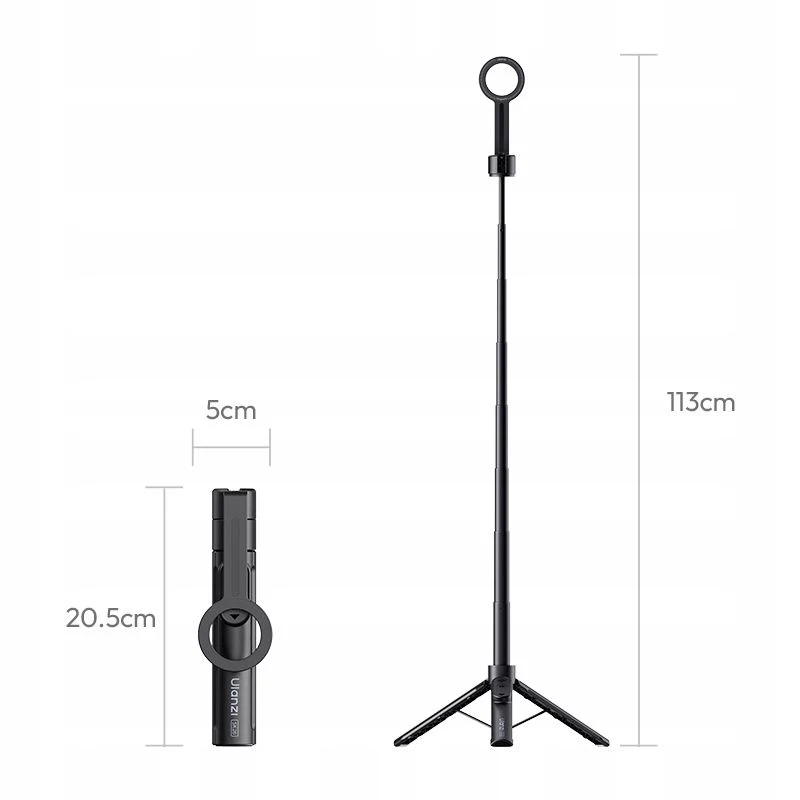 ULANZI SK26 MagSafe selfiestick statief 2-in-1 113cm zwart