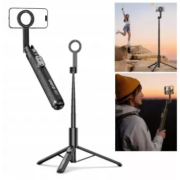 ULANZI SK27 2-in-1 selfiestickstatief met MagSafe magneethouder, 165 cm uitschuifbaar, Bluetooth-afstandsbediening, zwart