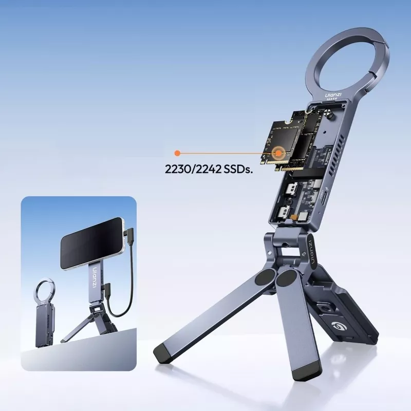 ULANZI MA58 MagSafe telefoonstandaard, SSD-behuizing, PD 100W oplaadhub