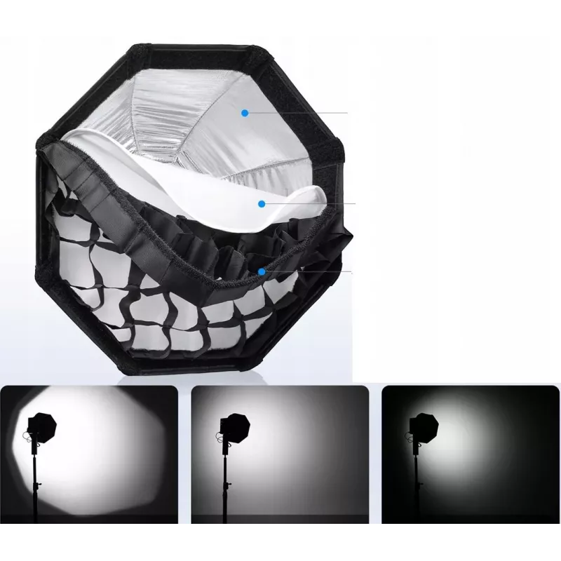 Ulanzi Fold QS30 30cm achthoekige softbox met grid, quick release, mini Bowens mount