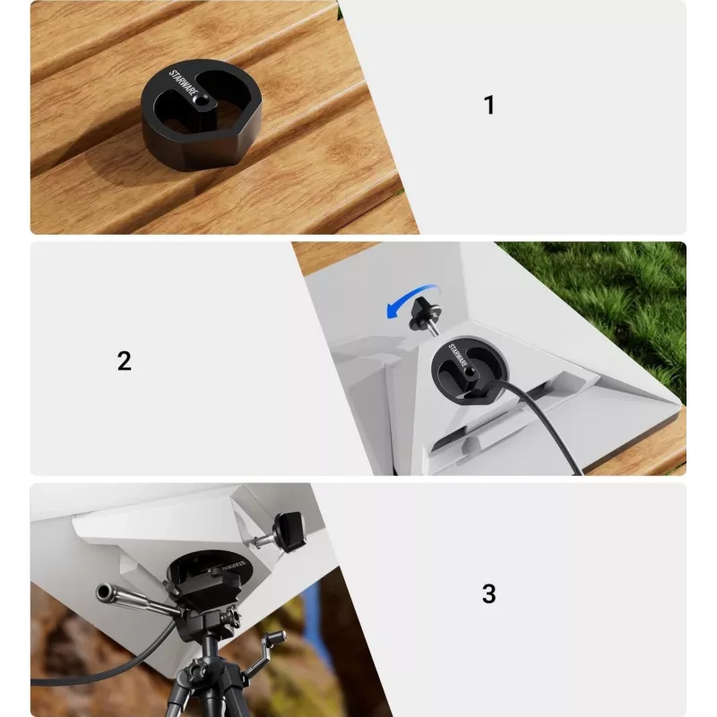 STARWARE tripod-montageadapter met 1/4 inch en 3/8 inch schroefdraad voor Starlink Mini / M62