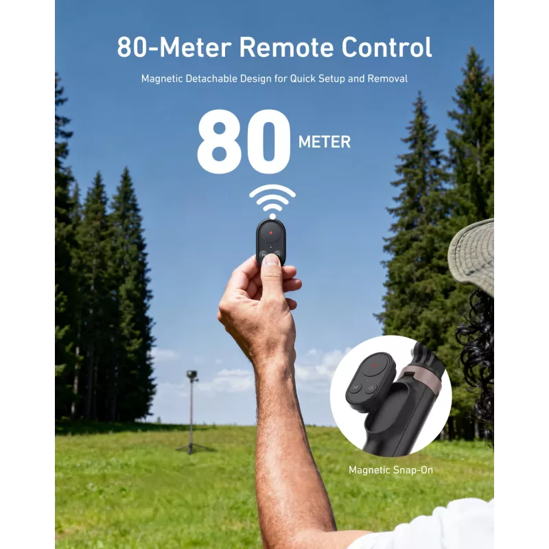 TELESIN selfiestick statief met Bluetooth-afstandsbediening 80m voor GoPro Hero 13 12 11 10 9 Max Max2