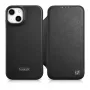iCarer CE Premium Leather Folio Case voor iPhone 14 Plus, magneetsluiting, MagSafe, zwart (WMI14220715-BK)