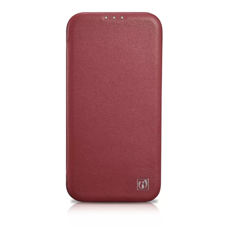 Icarer CE Premium Leather Folio Case voor iPhone 14 Plus met magneetklep MagSafe rood (WMI14220715-RD)