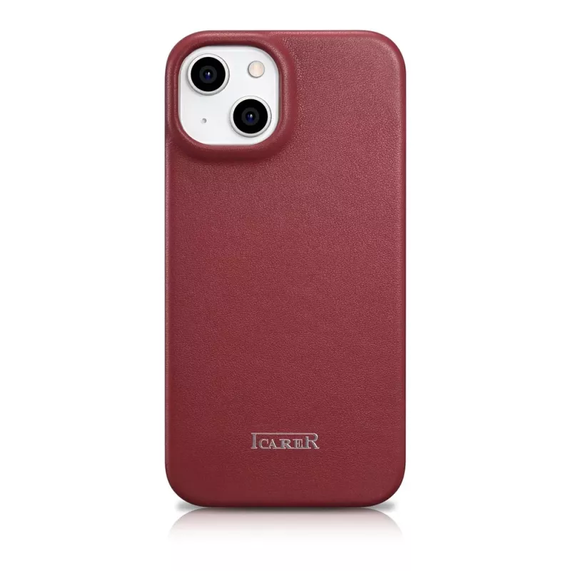 Icarer CE Premium Leather Folio Case voor iPhone 14 Plus met magneetklep MagSafe rood (WMI14220715-RD)
