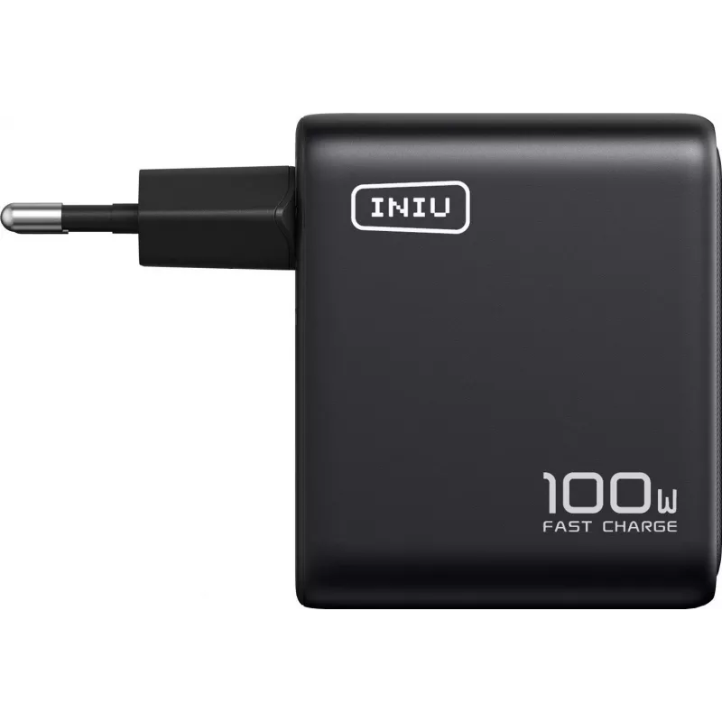 INIU Leopard Charger 100W GaN USB-C EU-stekker zwart