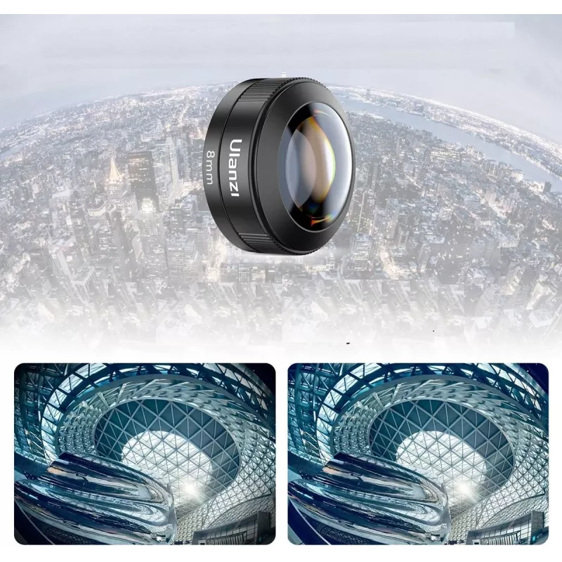 Ulanzi CL-004 8mm fisheye lens voor smartphone - zwart