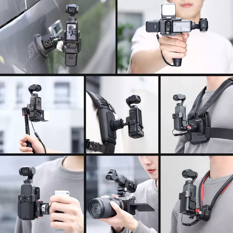 Ulanzi C014 uitbreidingsframe voor DJI Osmo Pocket 3, aluminiumlegering & ABS, zwart