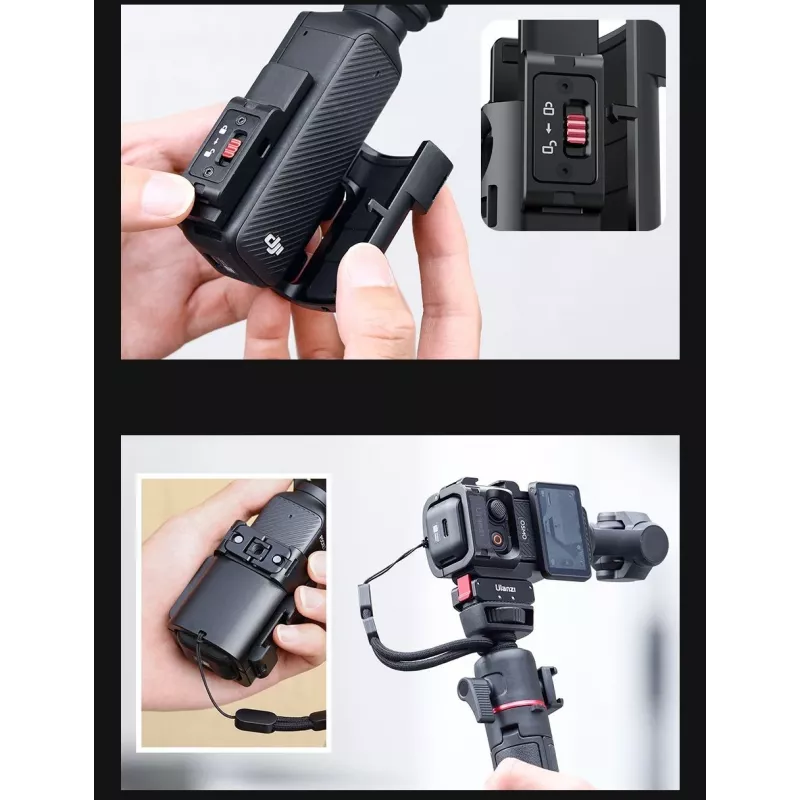 Ulanzi C014 uitbreidingsframe voor DJI Osmo Pocket 3, aluminiumlegering & ABS, zwart