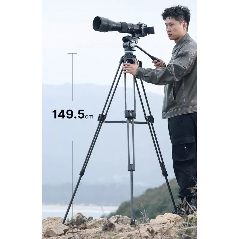 ULANZI T047 professioneel videostatiefsysteem 25kg belasting 149,5cm hoogte 75mm schaal