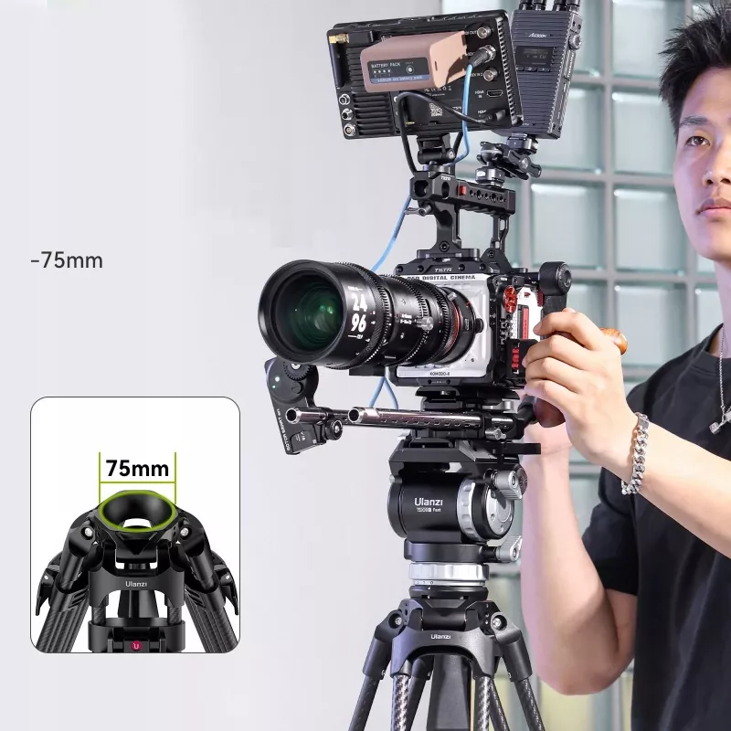 ULANZI T047 professioneel videostatiefsysteem 25kg belasting 149,5cm hoogte 75mm schaal