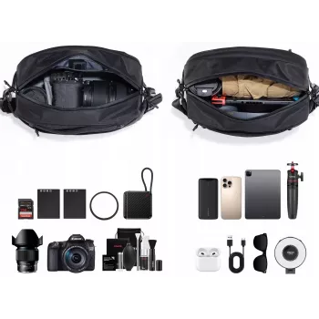 Ulanzi PB038 Travel Sling Bag V2 - zwart, 7L, waterafstotend
