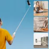 Ulanzi TT88 selfiestick statief met Bluetooth-afstandsbediening en vullicht, wit