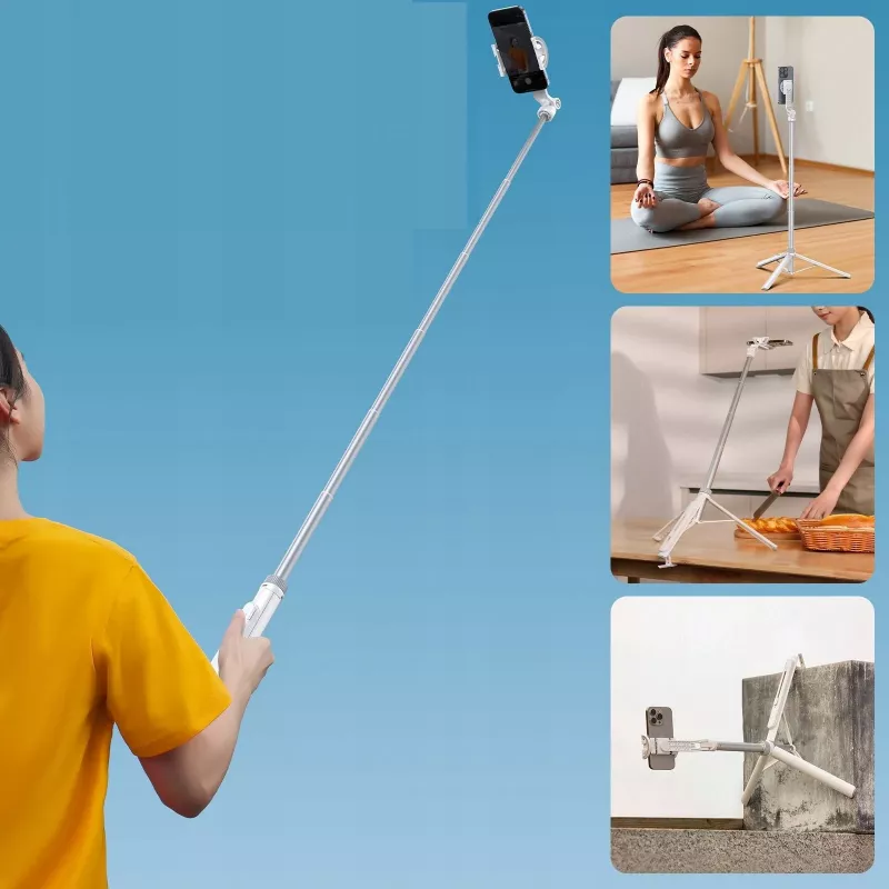 Ulanzi TT88 selfiestick statief met Bluetooth-afstandsbediening en vullicht, wit