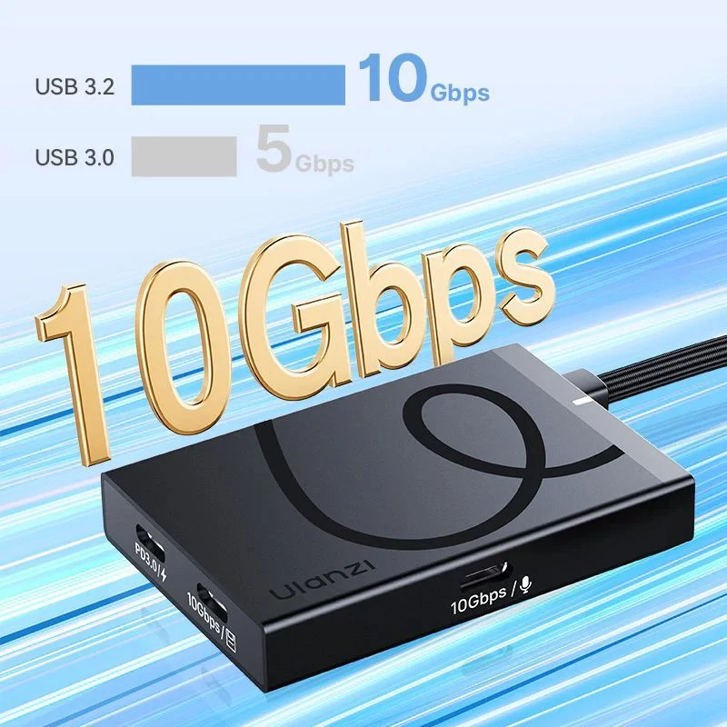 ULANZI H1 4-in-1 USB-C-hub met HDMI 4K en 3x USB-C PD 3.0 10Gbps