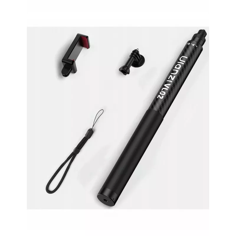 Ulanzi VL02 carbonfiber selfiestick / monopod 2,7m met telefoonhouder en GoPro-adapter