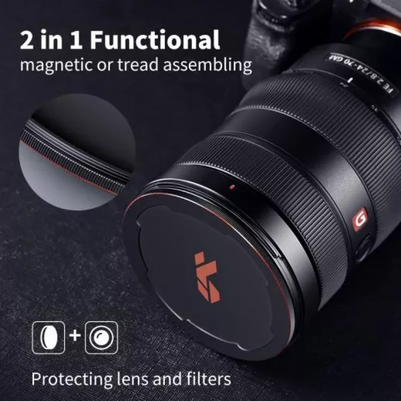 K&F Concept M-Cap Magnetic Lens Cap 52mm zwart