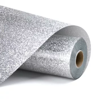 LOKLIK Glitter Heat Transfer Vinyl - Zilver - 30,5 x 90 cm (SG-HTV-1570-US-L-B2B)