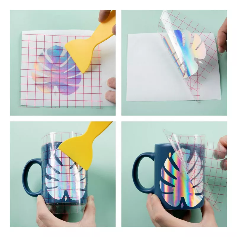 LOKLIK Permanent Adhesive Vinyl Film Holographic - Roze - 30,5 x 90 cm