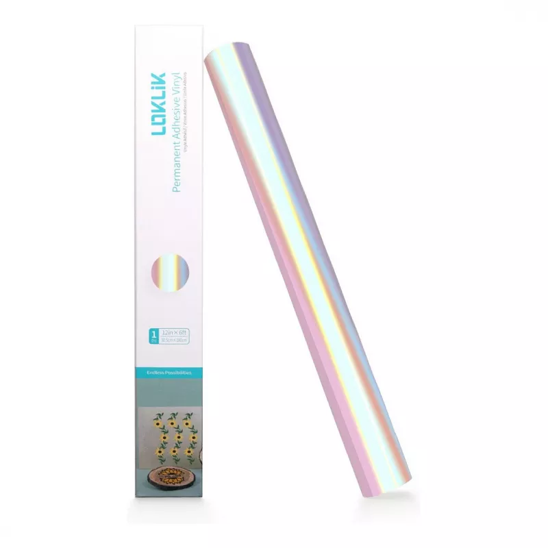 LOKLIK Permanent Adhesive Vinyl Film Holographic - Roze - 30,5 x 90 cm