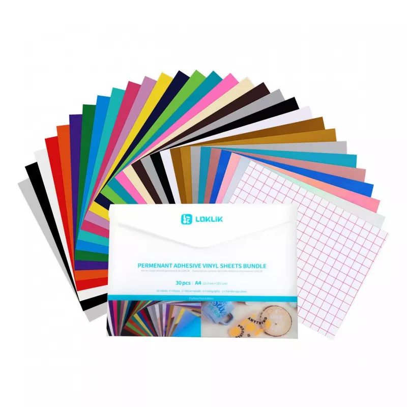 LOKLIK set permanent klevend vinylmateriaal (A4)