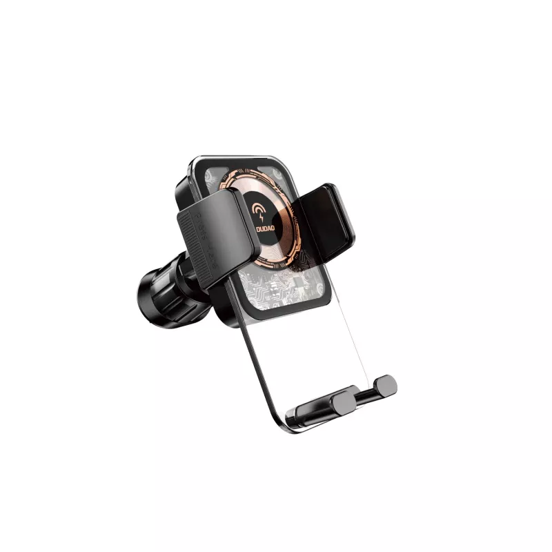 Dudao F19 telefoonhouder voor auto met draadloze oplader 15W - zwart