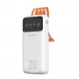 Dudao K6Pro+ powerbank 20000mAh met 4 geïntegreerde kabels USB-C, Micro USB, Lightning, USB-A (ingang) - wit