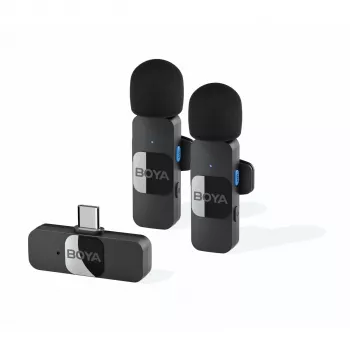 BOYA BY-V20 V2.0 draadloos microfoonsysteem 2.4GHz - zwart
